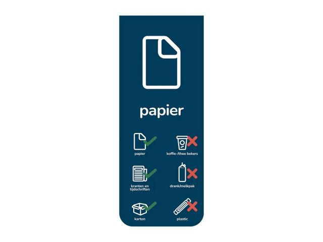 BinBin Front signing magnetisch Basic papier Blauw