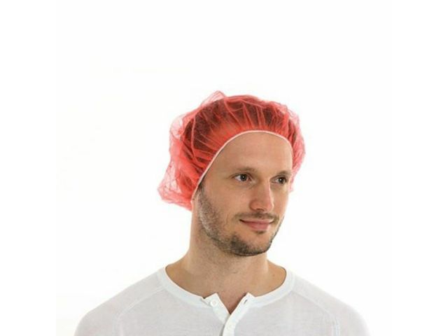 Baretten non woven rood VLAK 58 cm 1000 st.