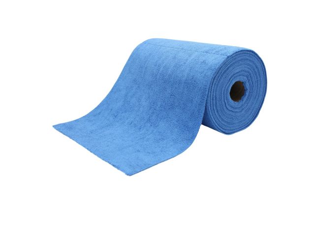 Microvezeldoek blauw 30x30 cm op rol / 80 stuks