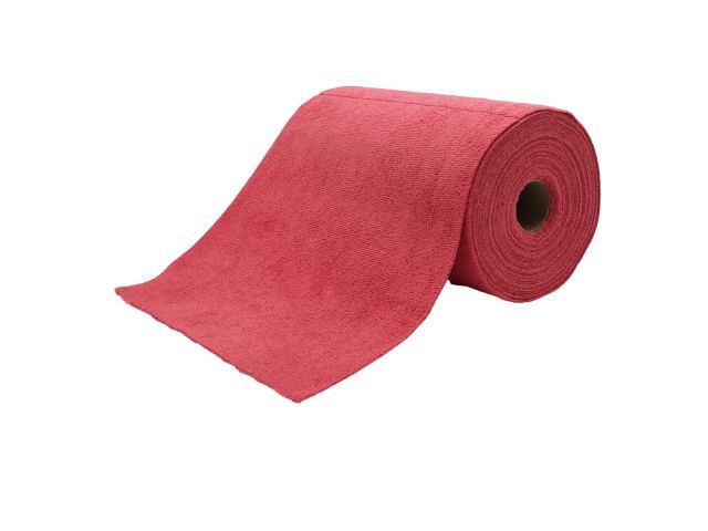 Microvezeldoek rood 30x30 cm op rol / 80 stuks