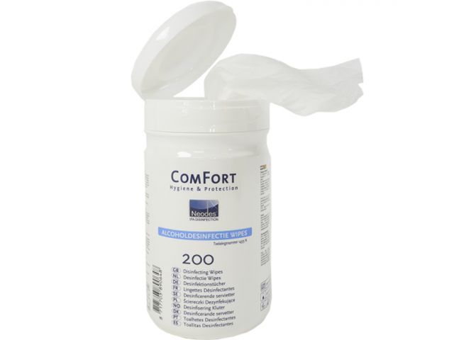 Desinfectie wipes wit 13 x 13 cm - bus (200st) - ComFort